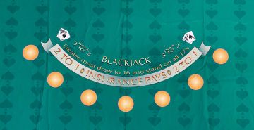 Blackjack Layout with Betting and Toke Circles: 75in x 62in (Billiard Cloth)